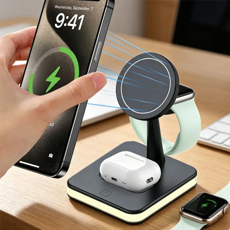 Smartwatch Watches Compatible With Iphone - LED-lamp Magnetische 3-in-1 MagSafe draadloze oplaadstandaard