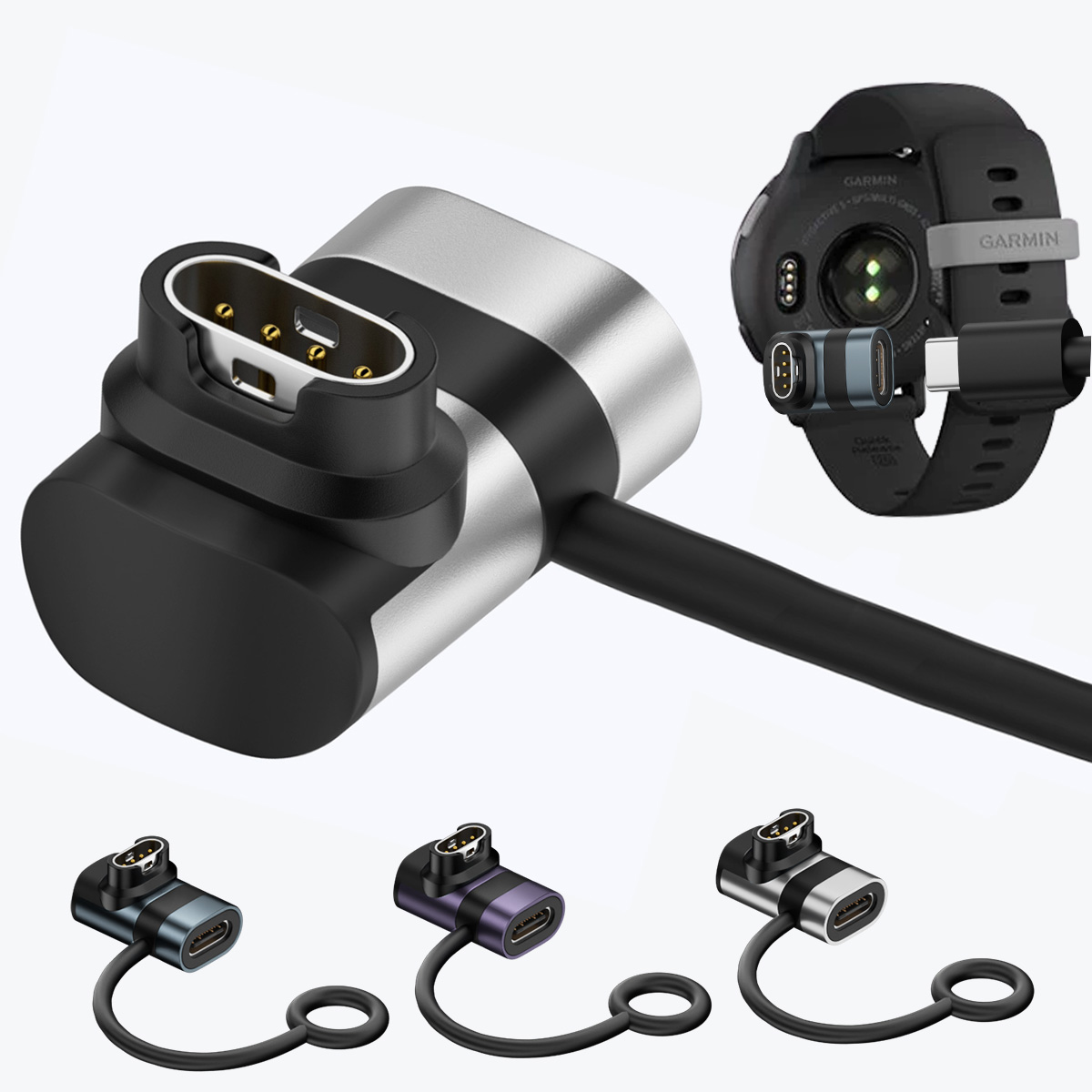 Xwatch Smartwatch - Type-C oplaadkabeladapter, draagbare connector voor Garmin