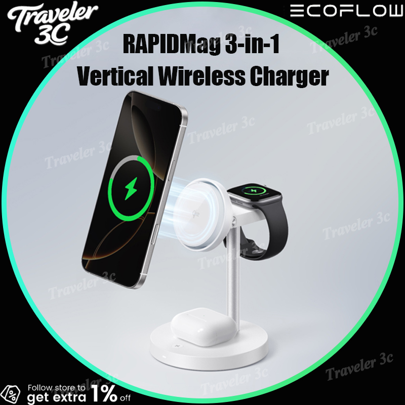 Smartwatch Watches Compatible With Iphone - Ecoflow Rapid Mag 3-in-1 Draadloze Oplaadstandaard