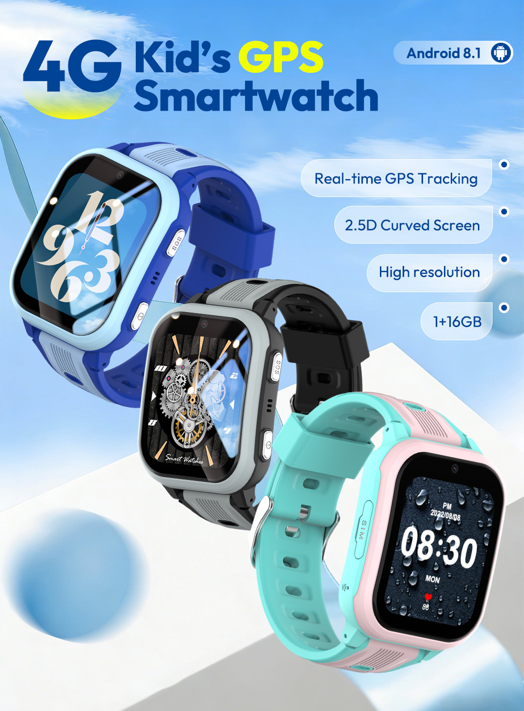 Smartwatch Watches Gift For Girls - KT41 Smartwatch - 4G Telefoon Kinderhorloge