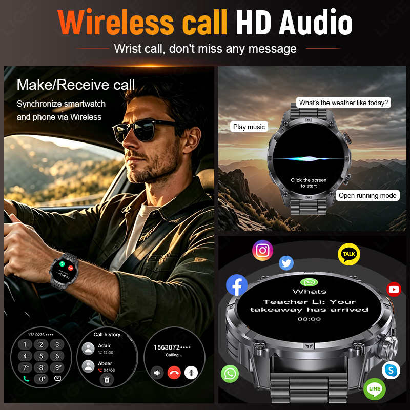 Robuust outdoor smartwatch voo - Smartwatch Running Watches For Men recensie en prijs